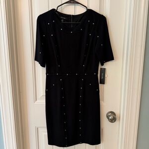 NWT Neiman Marcus Ivy + Blu Black Studded Dress Sz 4